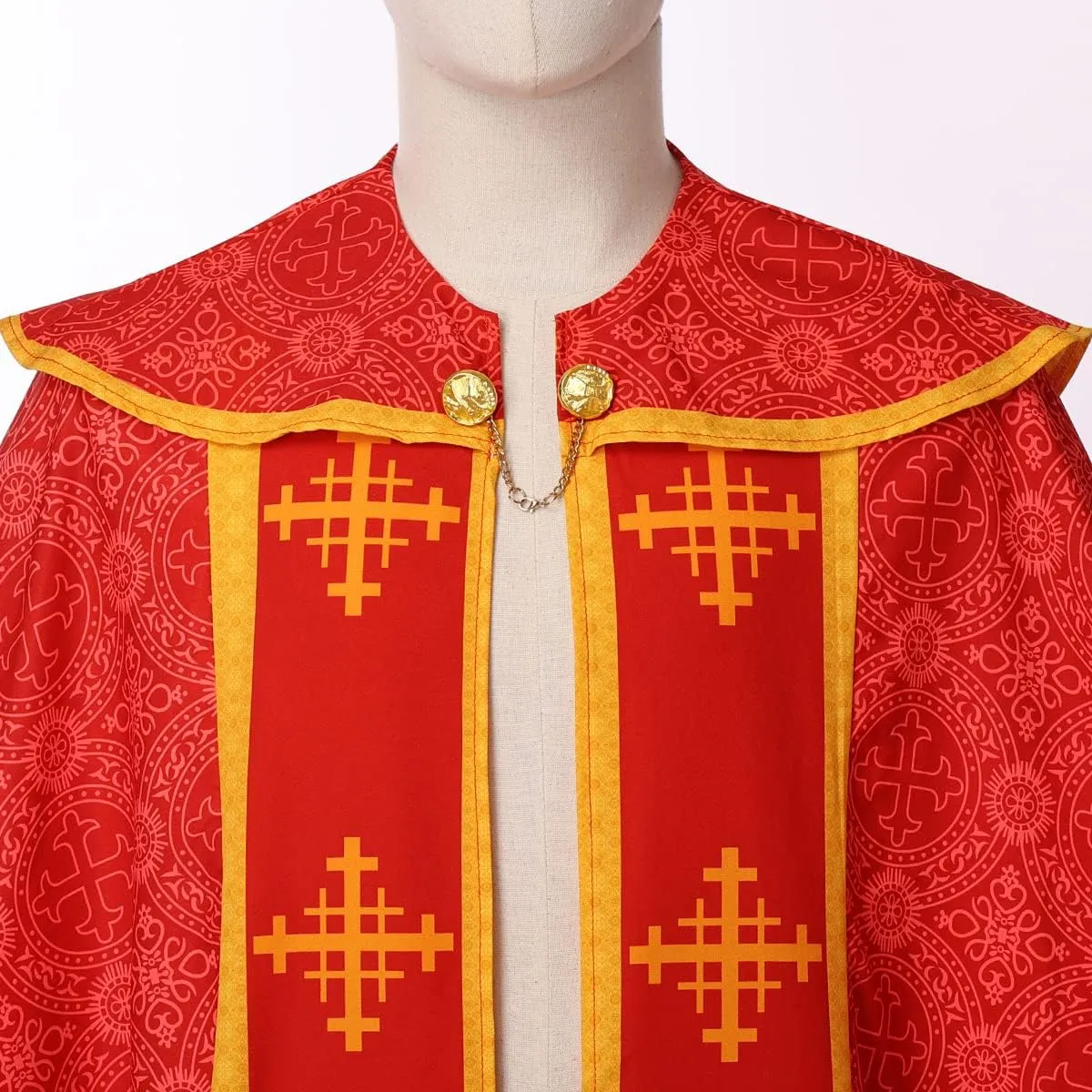COSDREAMER Unisex Church Catholic Vestments Cape Cloak Priest Celebrant Chasuble Mass Vestments Robe