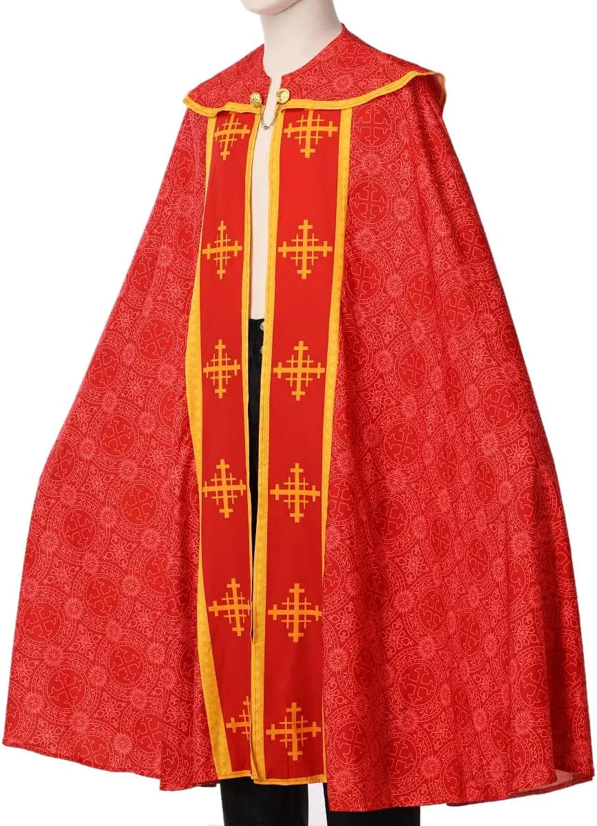COSDREAMER Unisex Church Catholic Vestments Cape Cloak Priest Celebrant Chasuble Mass Vestments Robe