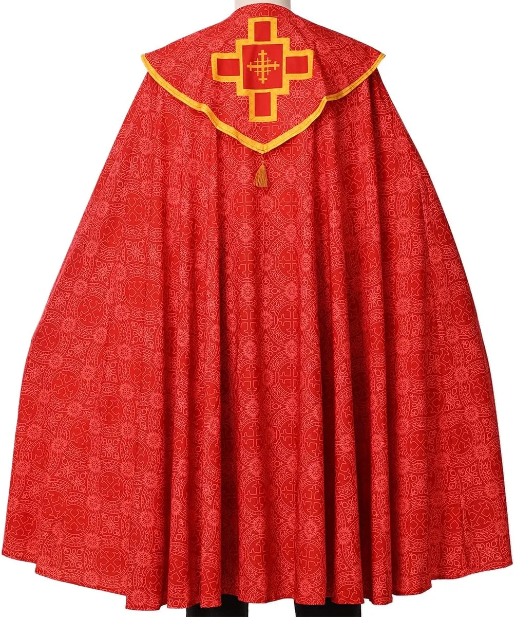 COSDREAMER Unisex Church Catholic Vestments Cape Cloak Priest Celebrant Chasuble Mass Vestments Robe