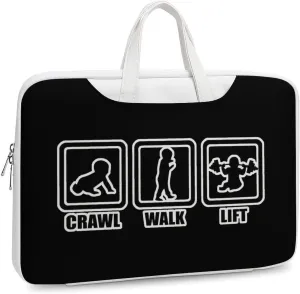 Crawl Walk Lift Leather Bag Laptop Case Slim Water Resistant Computer Bags with Handle Briefcase for Work