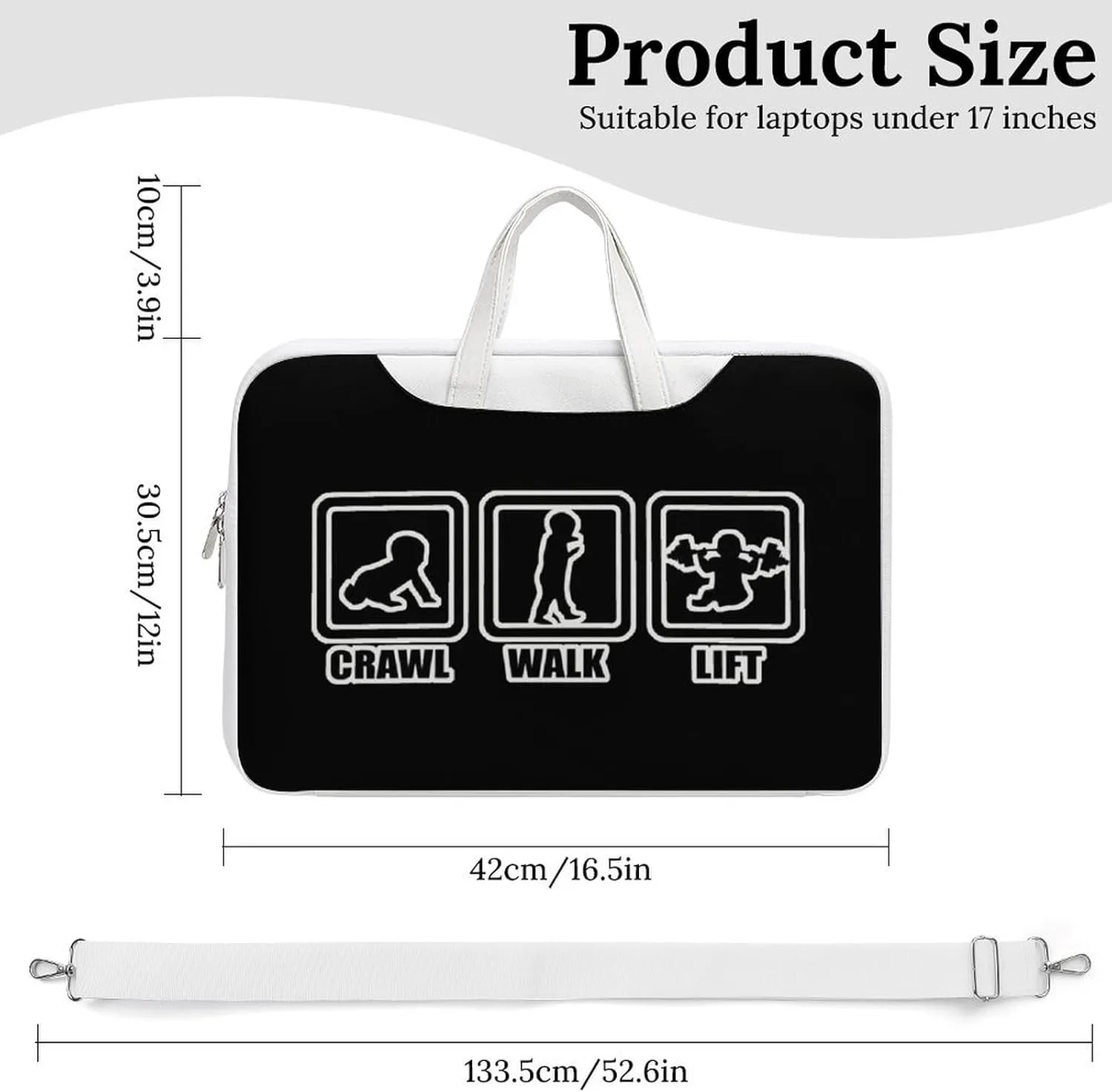 Crawl Walk Lift Leather Bag Laptop Case Slim Water Resistant Computer Bags with Handle Briefcase for Work