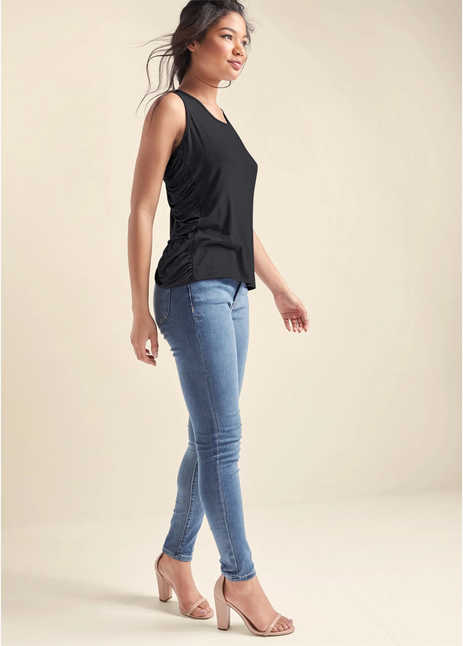 Crisscross Detail Top - Black