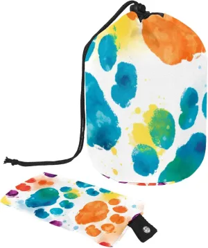Cute Animal Paw Print Travel Cosmetic Bags Makeup Bag for Women, Foldable Drawstring Travel Cosmetic Bags, Portable Toiletry Bucket Bag