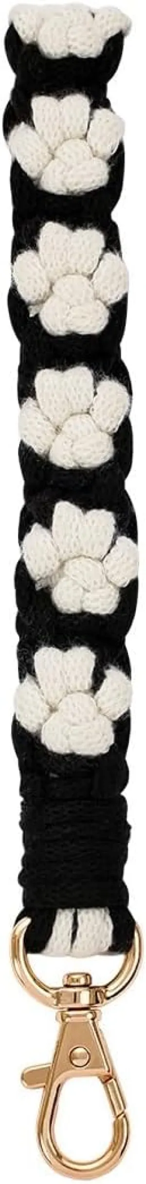 Cute Cat Dog Paw Keychian Wristlet for Women Corful Weave Keyring Holder Bracelet Boho Handmade Wristlet Keychain