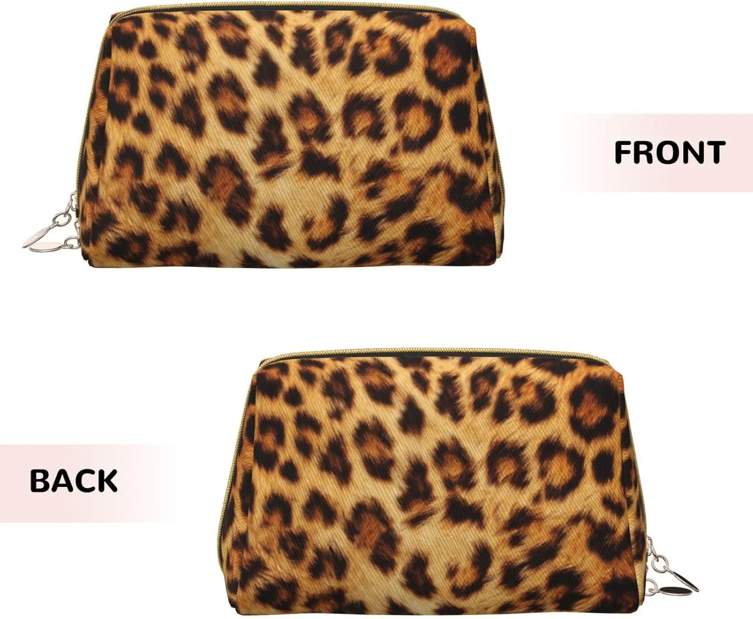 Cute Zipper Cosmetic Pouch Bag for Women, Waterproof Travel Carrying Bag Compatible With Wild Animal Cheetah Leopard Print, Makeup Coin Case, Portable Storage Bag for Office
