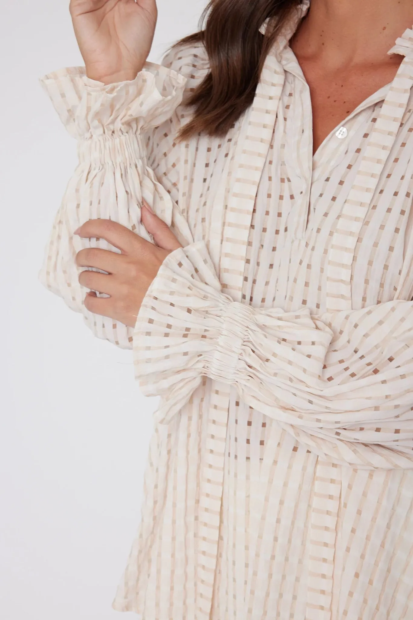 Danill Chequer Blouse | Beige