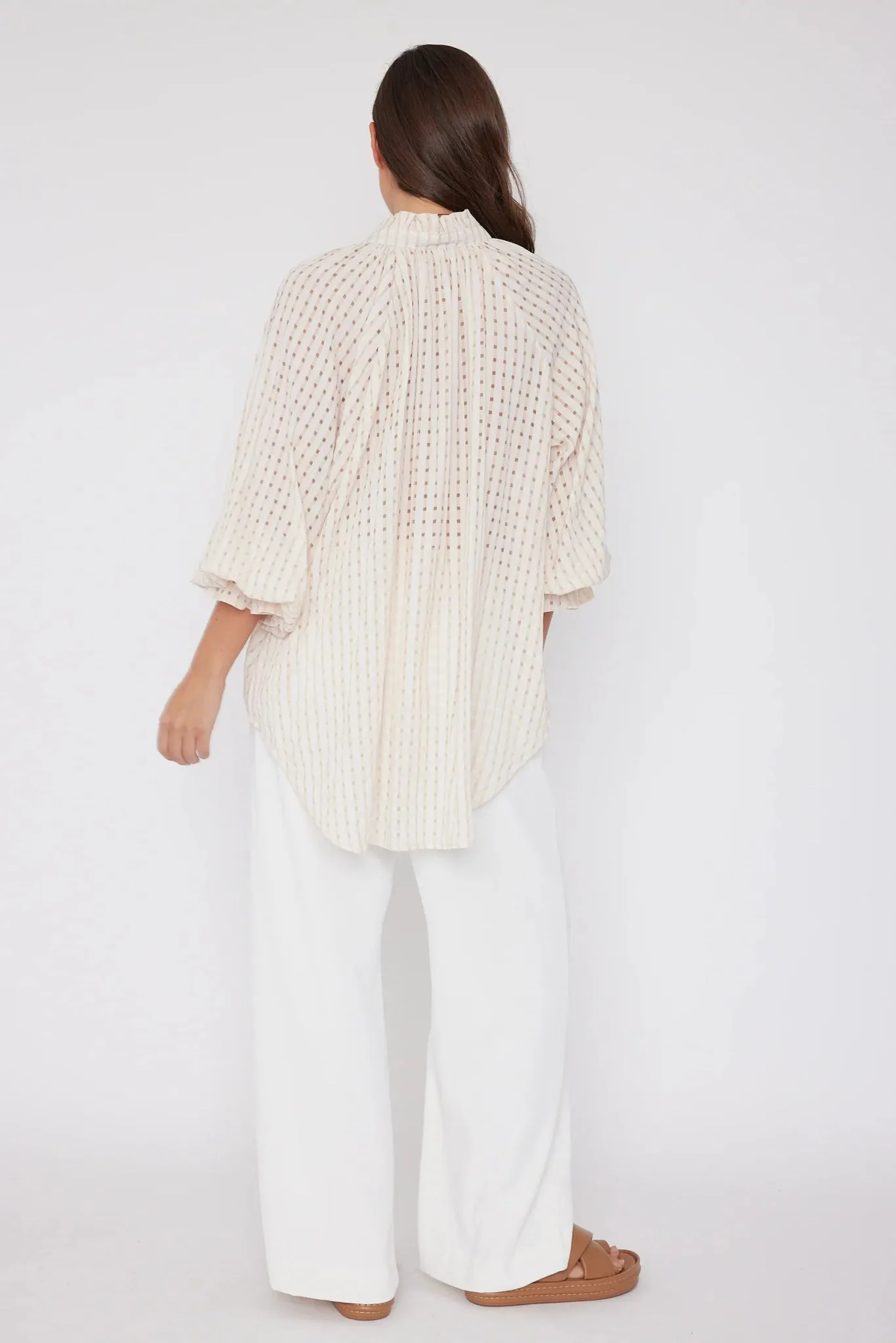 Danill Chequer Blouse | Beige