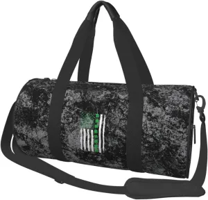 Day Big Irish American Flag Convertible Garment Bag with Shoulder Strap, Carry on Garment Duffel Bag for Men Women - Rolling Foldable for Travel Luggage Bags (Black)