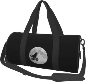 Dinosaur Bike and Moon Convertible Garment Bag with Shoulder Strap, Carry on Garment Duffel Bag for Men Women - Rolling Foldable for Travel Luggage Bags (Black)