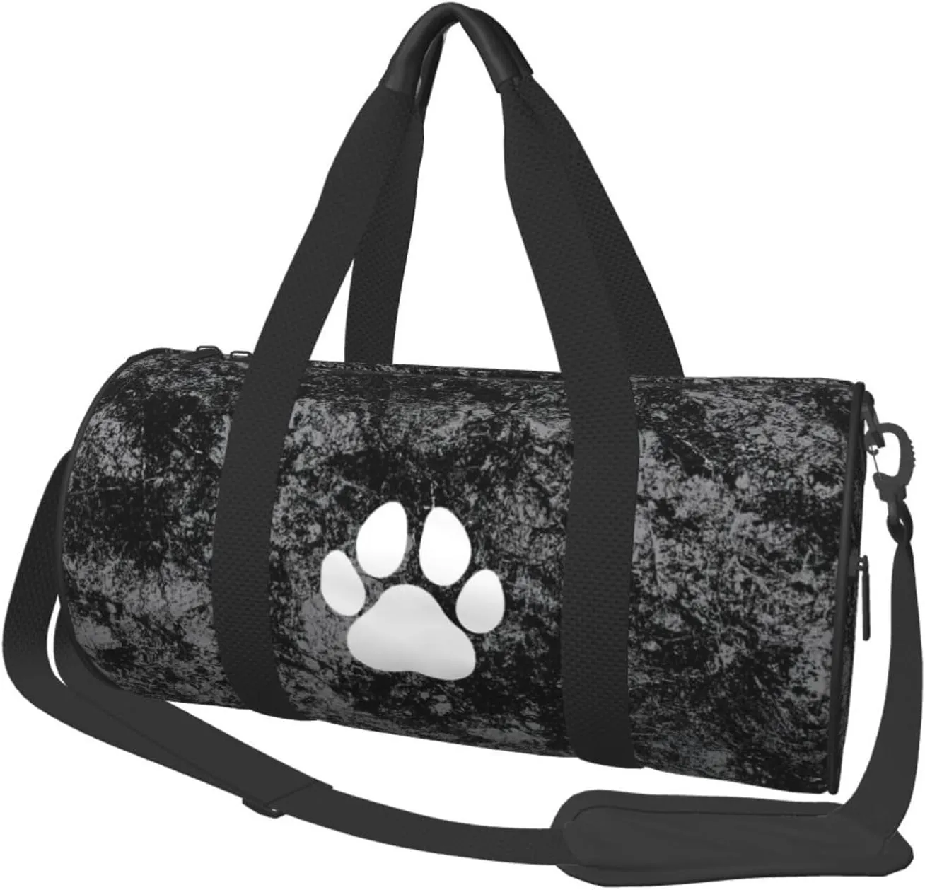 Dog Paw Print Convertible Garment Bag with Shoulder Strap, Carry on Garment Duffel Bag for Men Women - Rolling Foldable for Travel Luggage Bags (Black)