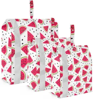 DOMIKING Watermelon Black Spots Packing Cubes for Travel Luggage Organizer Hanging Packing Bag for Suitcase Clothes Set of 3