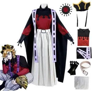 Douma CosplayDouma CostumeAnime Douma Kimono Suit Cosplay Costume Halloween Robes Cloak Full Set with Wig