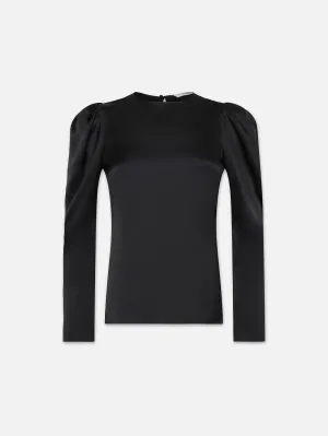 Draped Femme Blouse -- Black
