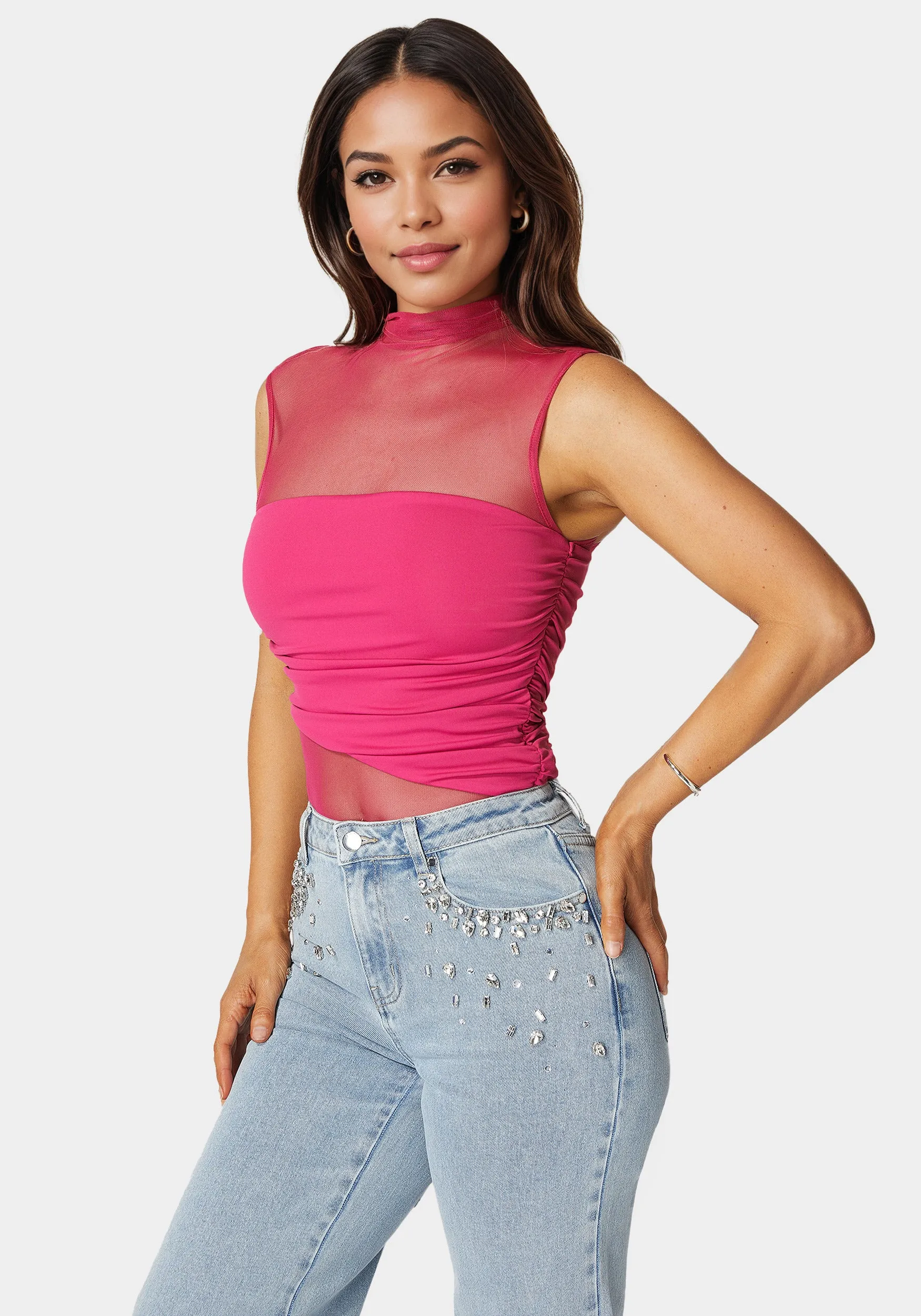 Draped Knit Bodysuit