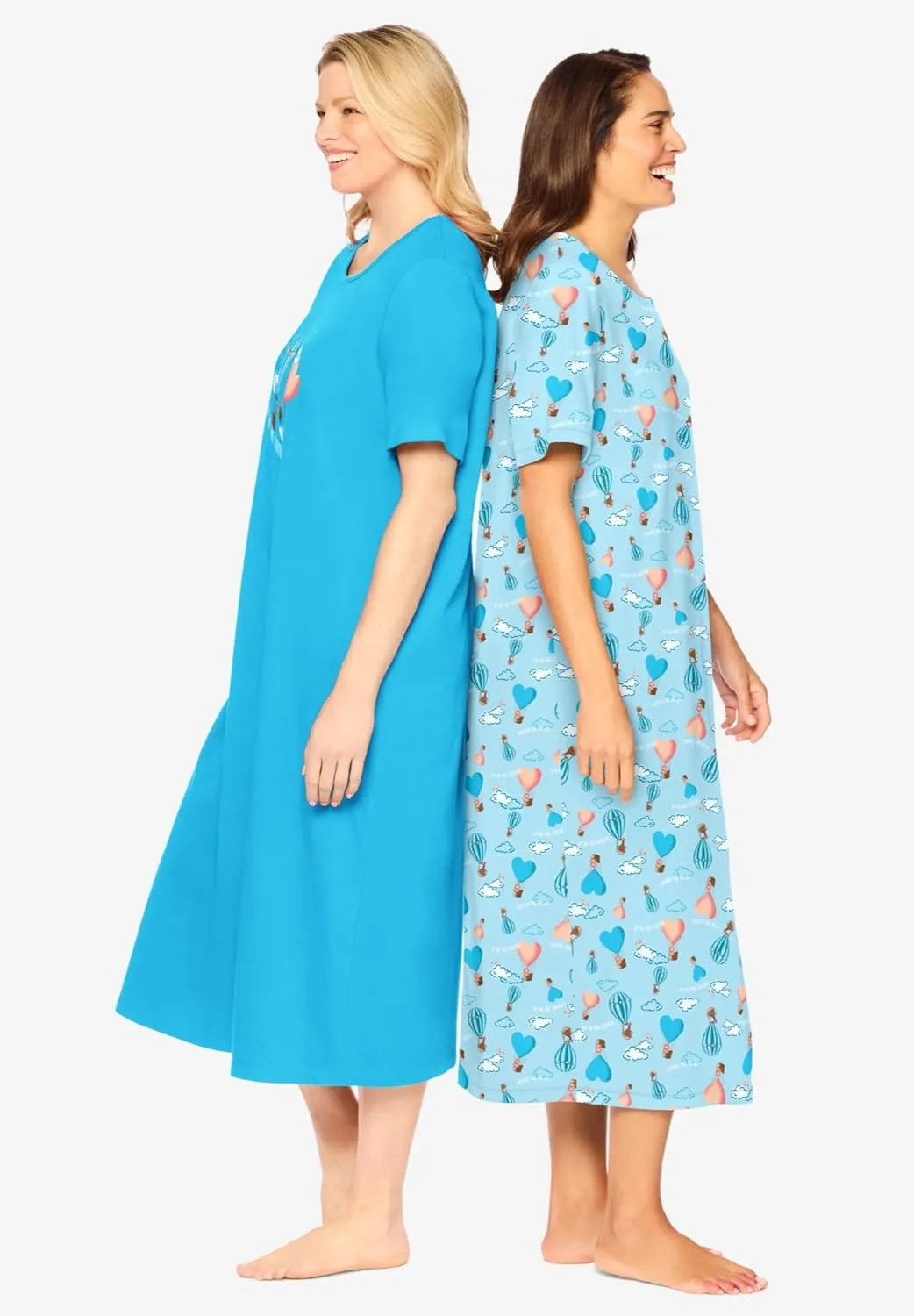 Dreams & Co. Plus Size 2-Pack Long Sleepshirts