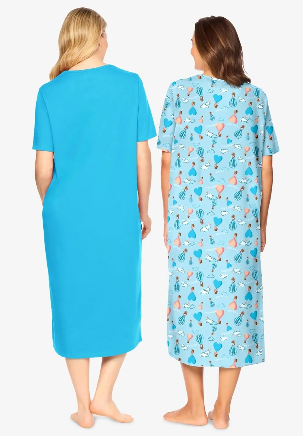 Dreams & Co. Plus Size 2-Pack Long Sleepshirts