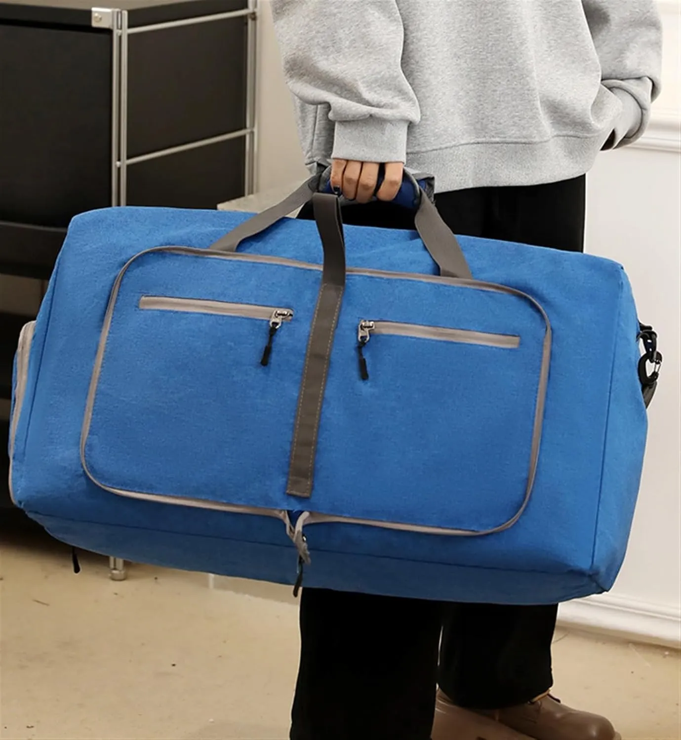 Duffel Bag 24inch Garment Bag with Shoe Compartment, 2 in 1 Hanging Suitcase Suit Weekender Bags Overnight Bag Travel (Color : G, Size : 63 * 29 * 35cm)