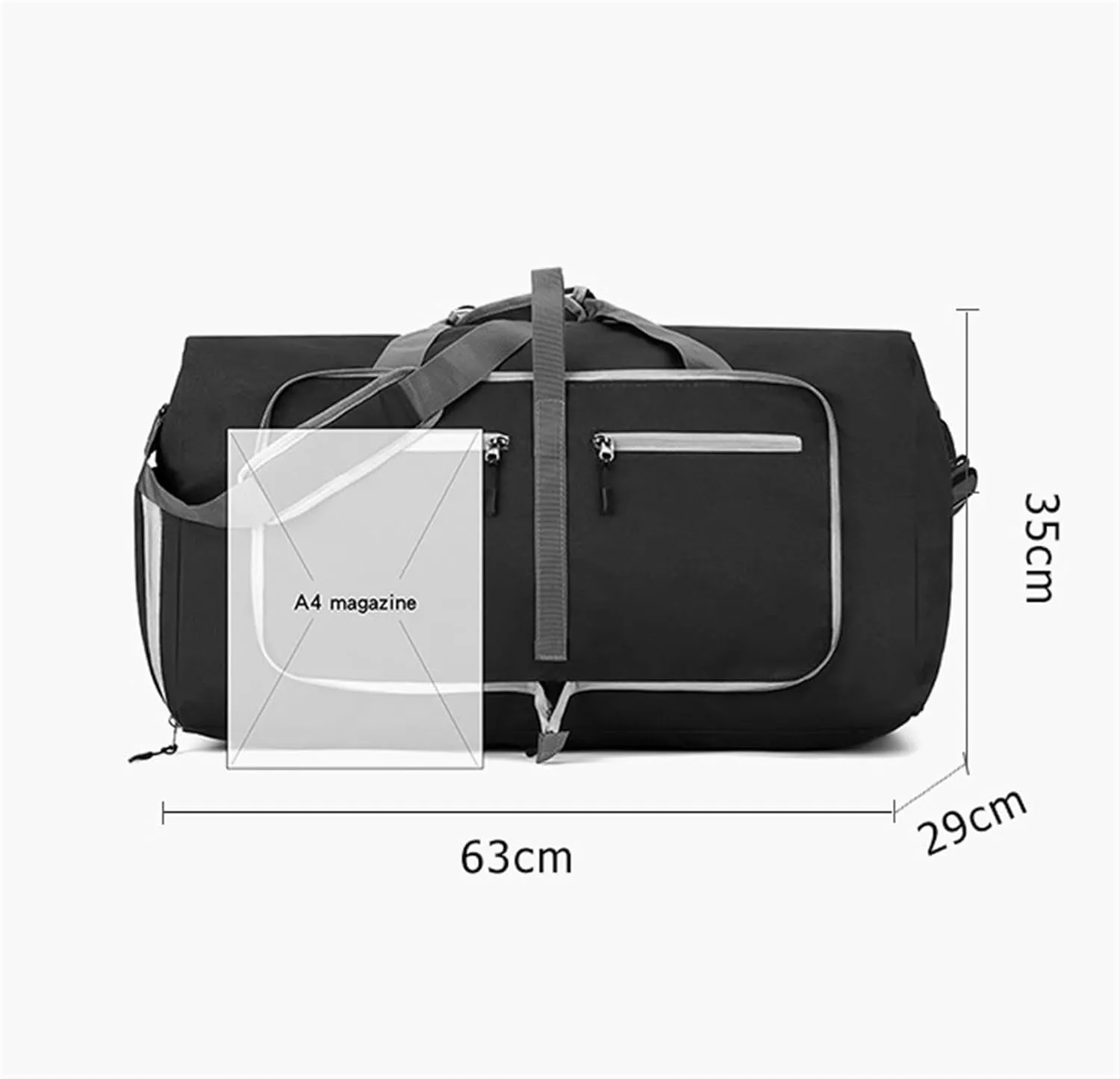 Duffel Bag 24inch Garment Bag with Shoe Compartment, 2 in 1 Hanging Suitcase Suit Weekender Bags Overnight Bag Travel (Color : G, Size : 63 * 29 * 35cm)