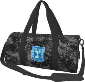 Emblem of Israel Convertible Garment Bag with Shoulder Strap, Carry on Garment Duffel Bag for Men Women - Rolling Foldable for Travel Luggage Bags (Black)