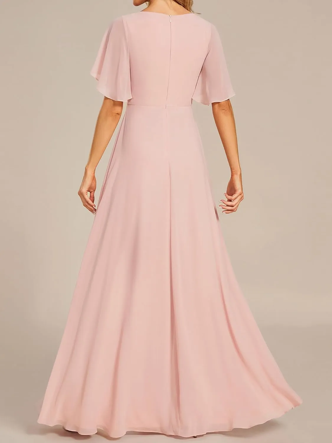 Ever-Pretty Women's Mother's Dress Chiffon V Neck A Line Appliques Waist Formal Dresses 01960