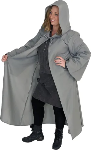 Everfan Adult Hooded Robe with Sleeves | Wizard, Jedi, Monk, Medieval Cosplay Cape, LARP Halloween Costume for Adults