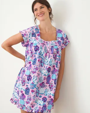 Fancy Cat - Pintuck Nightgown - Rose