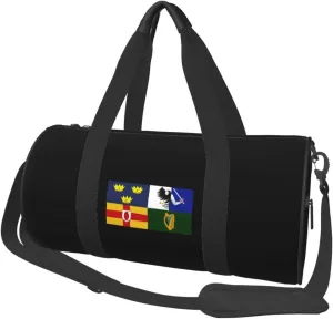 F.C. Ireland Four Provinces Flag Convertible Garment Bag with Shoulder Strap, Carry on Garment Duffel Bag for Men Women - Rolling Foldable for Travel Luggage Bags (Black)