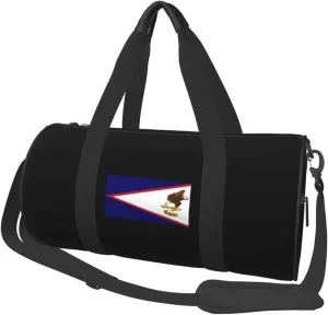 Flag of American Samoa Convertible Garment Bag with Shoulder Strap, Carry on Garment Duffel Bag for Men Women - Rolling Foldable for Travel Luggage Bags (Black)