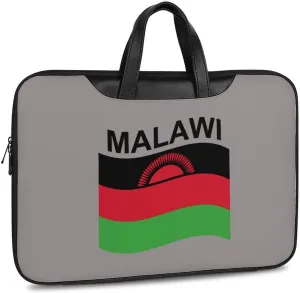 Flag of Malawi Leather Bag Laptop Case Slim Water Resistant Computer Bags with Handle Briefcase for Work