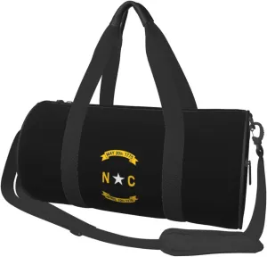 Flag of North Carolina Logo Convertible Garment Bag with Shoulder Strap, Carry on Garment Duffel Bag for Men Women - Rolling Foldable for Travel Luggage Bags (Black)