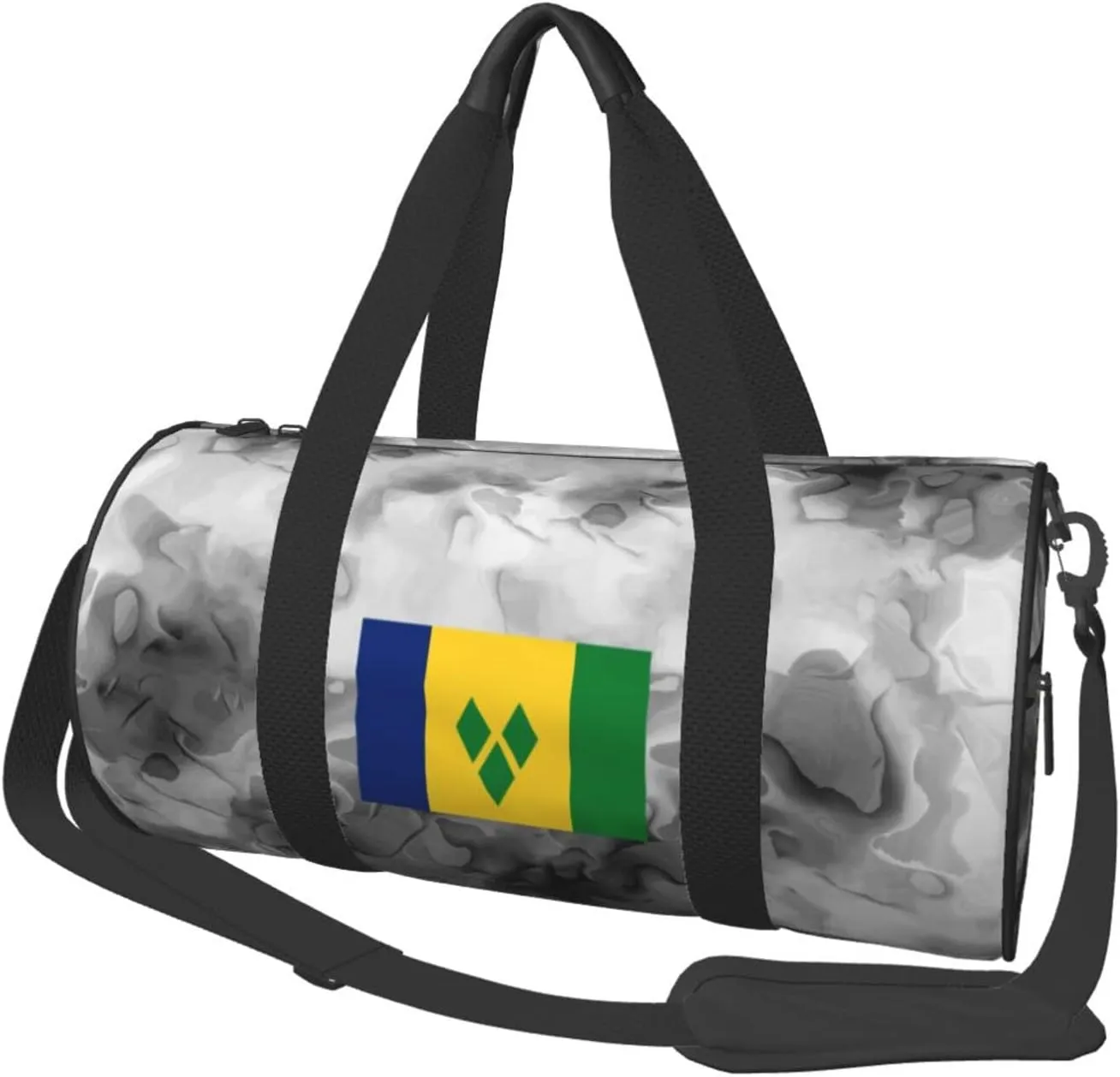 Flag Of Saint Vincent And The Grenadines Convertible Garment Bag with Shoulder Strap, Carry on Garment Duffel Bag for Men Women - Rolling Foldable for Travel Luggage Bags (Black)