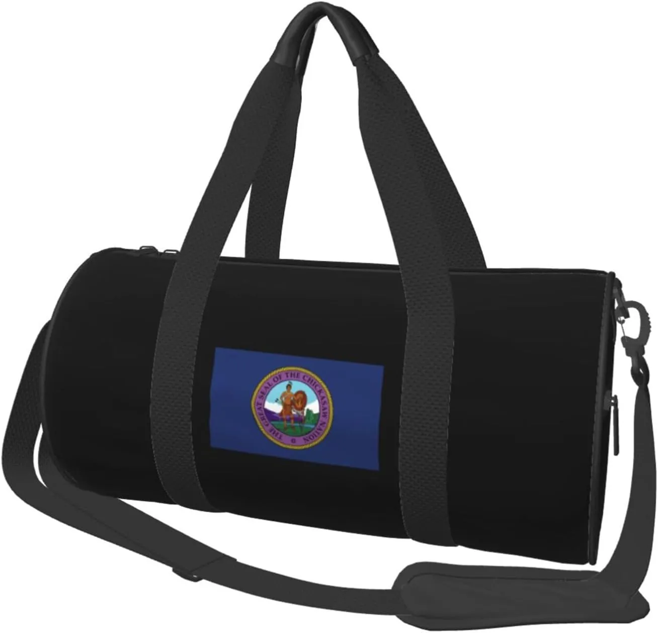 Flag of The Chickasaw Nation Convertible Garment Bag with Shoulder Strap, Carry on Garment Duffel Bag for Men Women - Rolling Foldable for Travel Luggage Bags (Black)