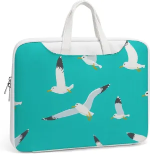 Flying Seagulls Leather Bag Laptop Case Slim Water Resistant Computer Bags with Handle Briefcase for Work