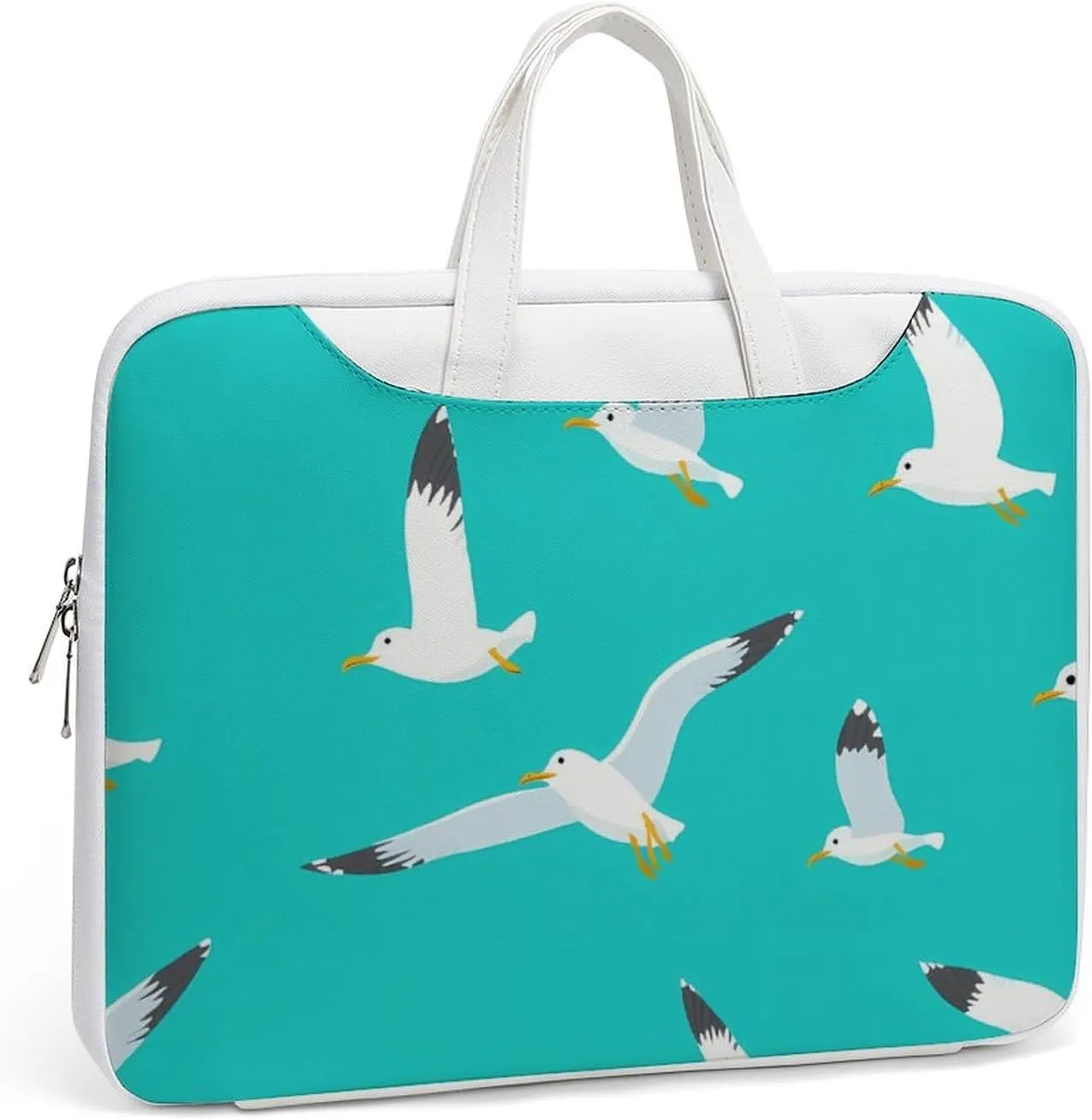 Flying Seagulls Leather Bag Laptop Case Slim Water Resistant Computer Bags with Handle Briefcase for Work