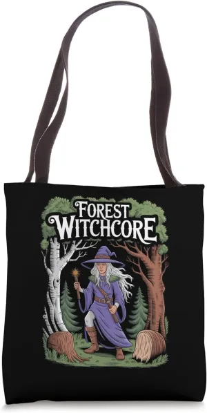 Forest Witchcore Aesthetic  Mystic Witch in Woods Tote Bag