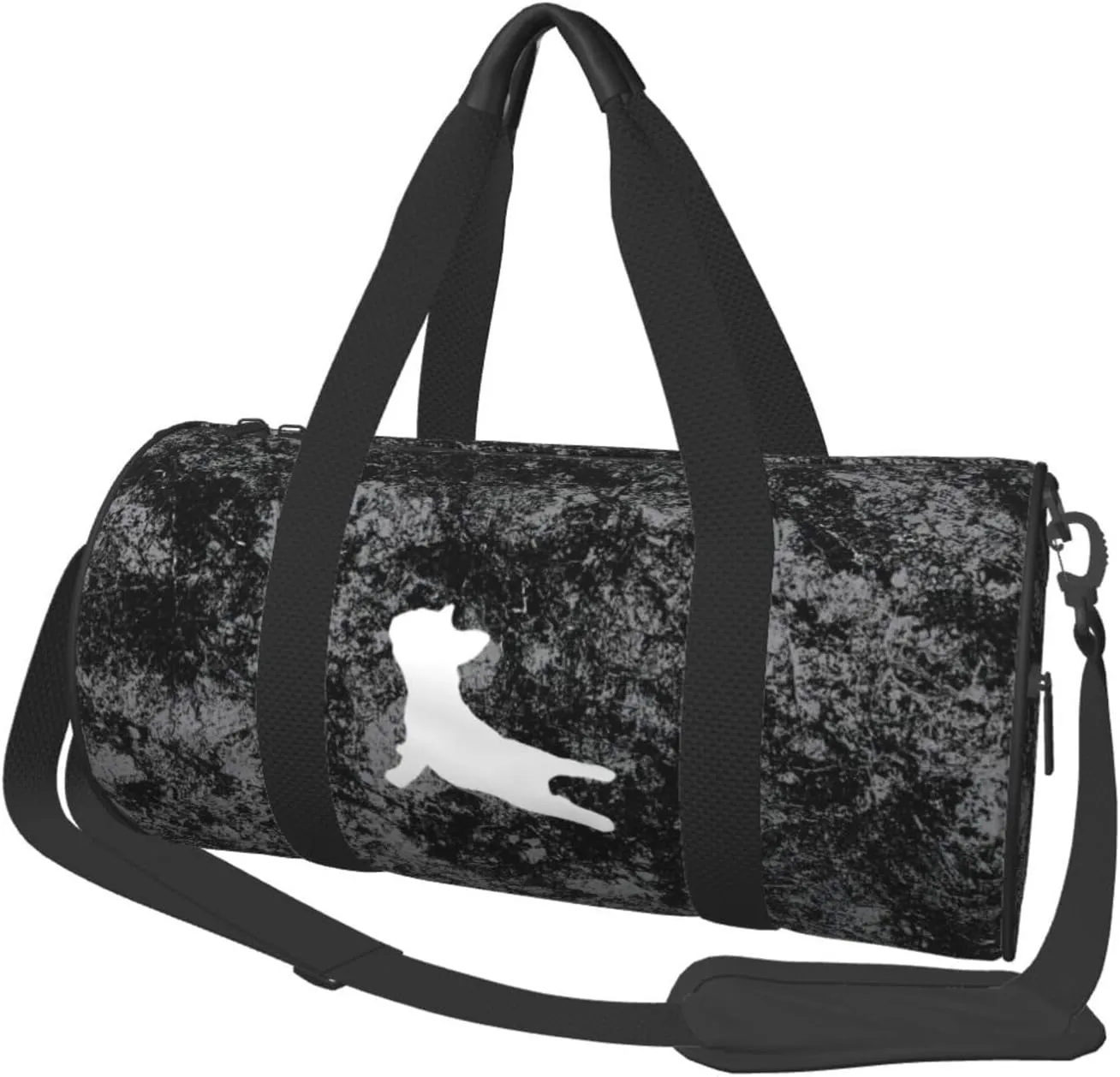 French Bulldog Yoga Convertible Garment Bag with Shoulder Strap, Carry on Garment Duffel Bag for Men Women - Rolling Foldable for Travel Luggage Bags (Black)