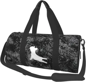French Bulldog Yoga Convertible Garment Bag with Shoulder Strap, Carry on Garment Duffel Bag for Men Women - Rolling Foldable for Travel Luggage Bags (Black)