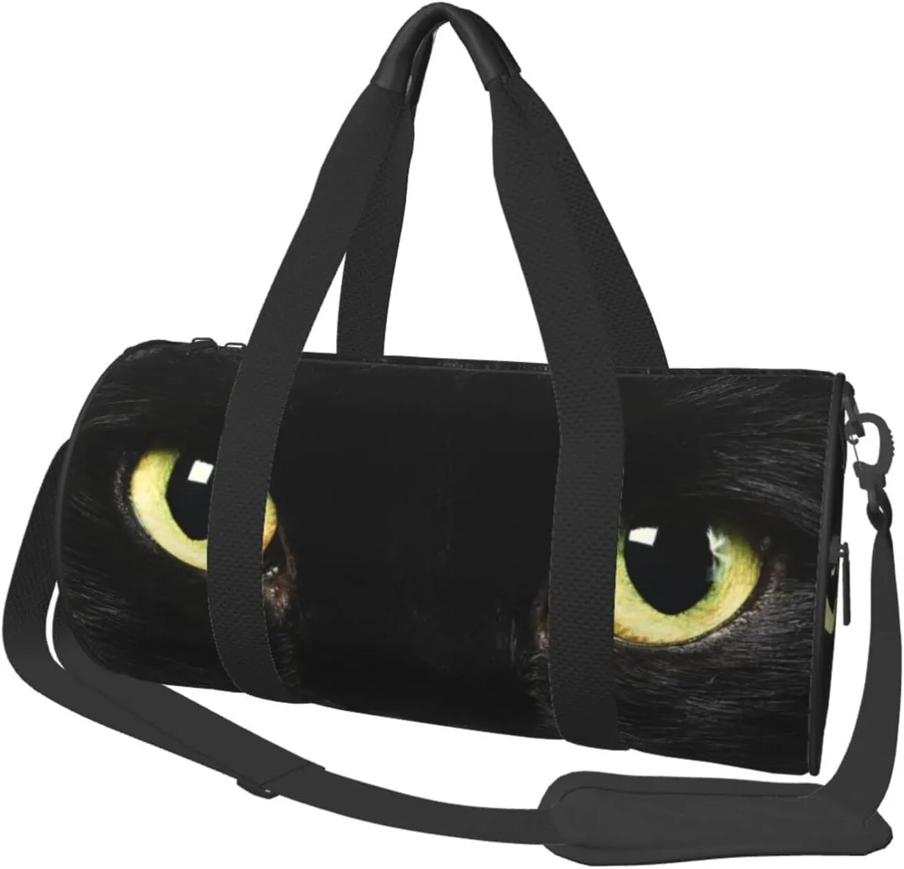Funny-Black-Cat-Eyes Convertible Garment Bag with Shoulder Strap, Carry on Garment Duffel Bag for Men Women - Rolling Foldable for Travel Luggage Bags (Black)