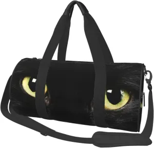 Funny-Black-Cat-Eyes Convertible Garment Bag with Shoulder Strap, Carry on Garment Duffel Bag for Men Women - Rolling Foldable for Travel Luggage Bags (Black)