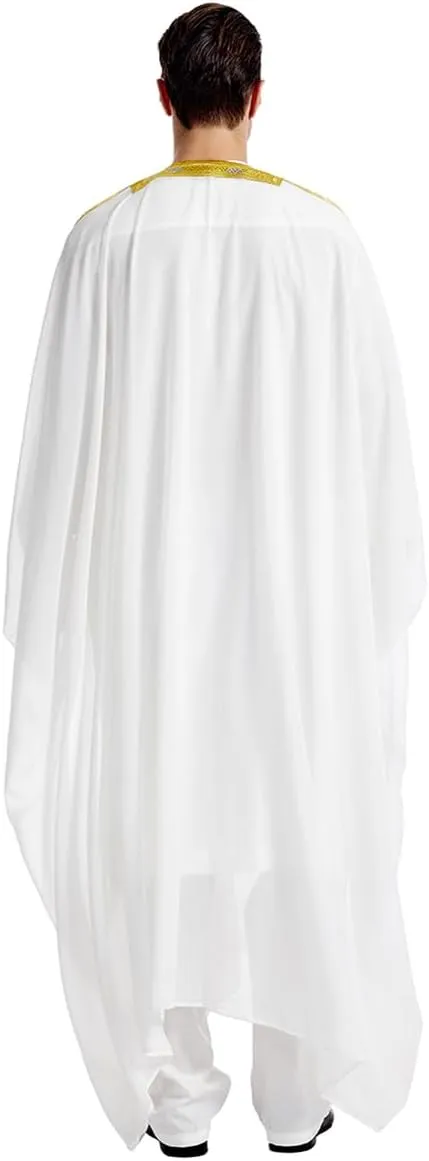 FYMNSI Men's Robe Muslim Clothes Kimono Loose Abaya Dresses Long Sleeve Embroidered Chiffon Kaftan Casual Formal Dubai Thobe