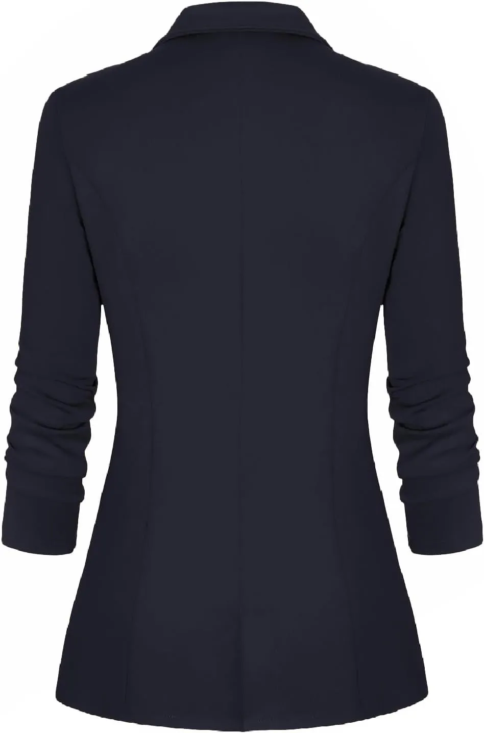 Genhoo Women's Long Sleeve Blazer Open Front Cardigan Jacket Work Office Blazer with Zipper Pockets S-3XL