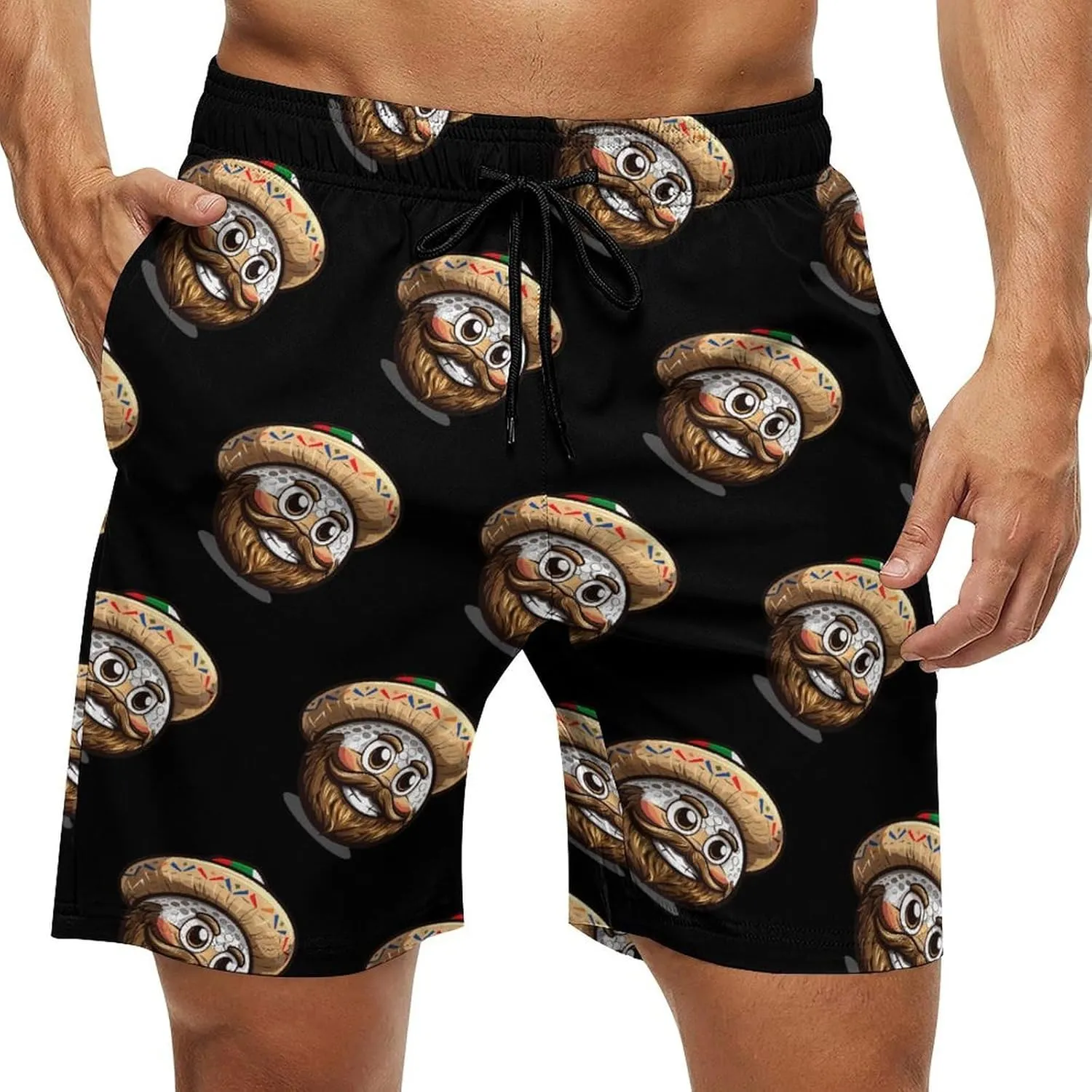 Golf Mexican Hat Cinco De Mayo Men's Swim Trunks Quick Dry Board Shorts Breathable Summer Beach Shorts Bathing Suits