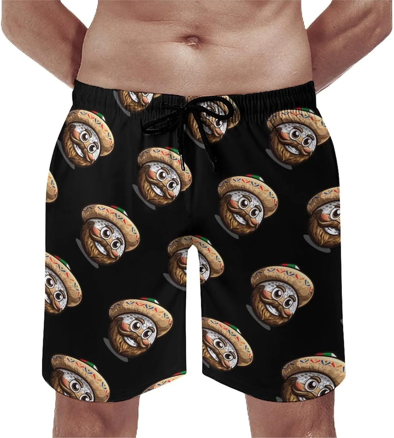 Golf Mexican Hat Cinco De Mayo Men's Swim Trunks Quick Dry Board Shorts Breathable Summer Beach Shorts Bathing Suits
