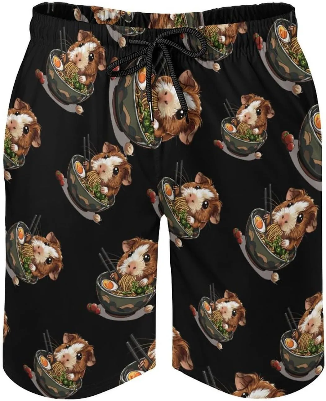 Guinea Pigs Ramen Japanese Noodles Men's Swim Trunks Quick Dry Board Shorts Breathable Summer Beach Shorts Bathing Suits