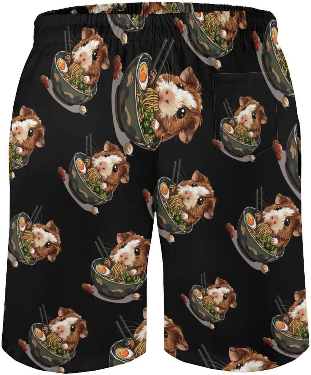 Guinea Pigs Ramen Japanese Noodles Men's Swim Trunks Quick Dry Board Shorts Breathable Summer Beach Shorts Bathing Suits