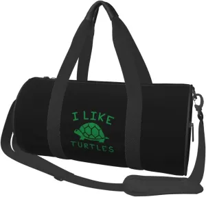 I Like Turtles Convertible Garment Bag with Shoulder Strap, Carry on Garment Duffel Bag for Men Women - Rolling Foldable for Travel Luggage Bags (Black)