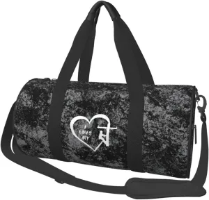 I Love My Lineman Convertible Garment Bag with Shoulder Strap, Carry on Garment Duffel Bag for Men Women - Rolling Foldable for Travel Luggage Bags (Black)