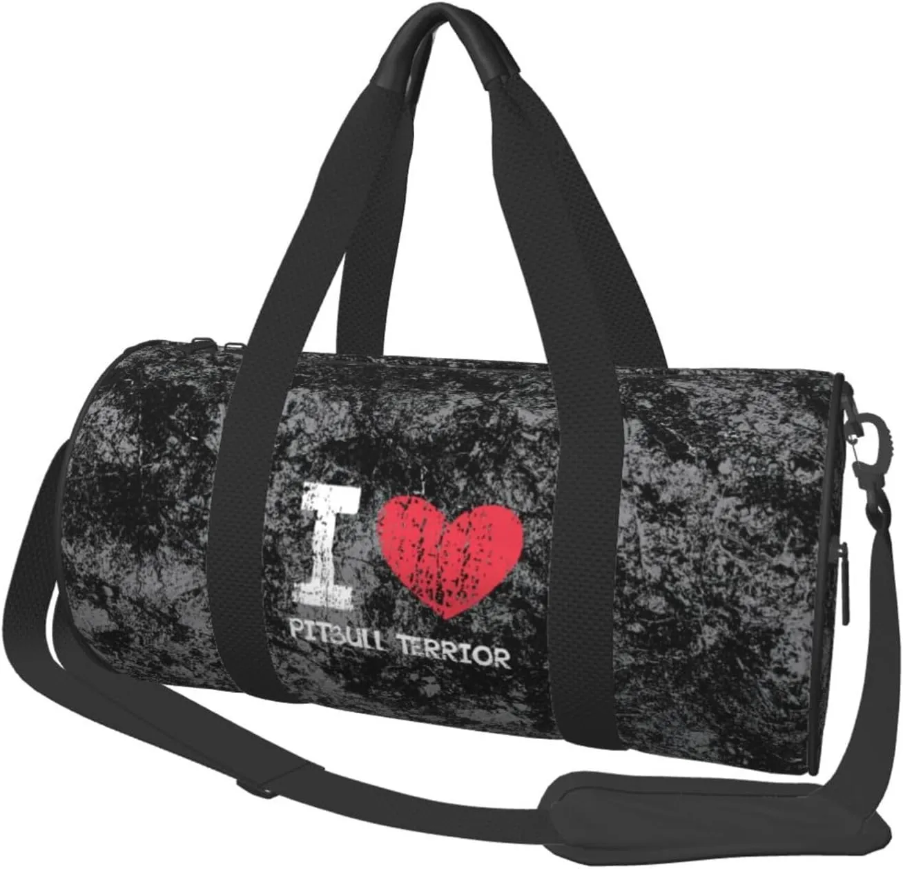 I Love Pitbull Terrior Convertible Garment Bag with Shoulder Strap, Carry on Garment Duffel Bag for Men Women - Rolling Foldable for Travel Luggage Bags (Black)
