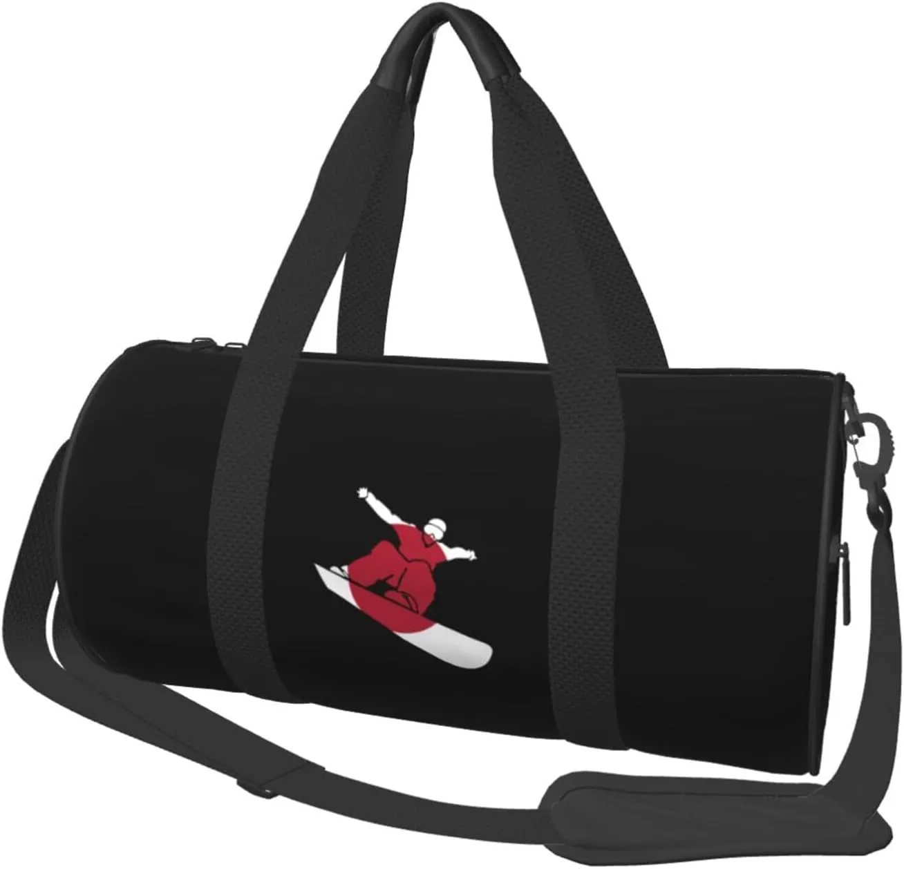 Japan Flag Snowboard Convertible Garment Bag with Shoulder Strap, Carry on Garment Duffel Bag for Men Women - Rolling Foldable for Travel Luggage Bags (Black)