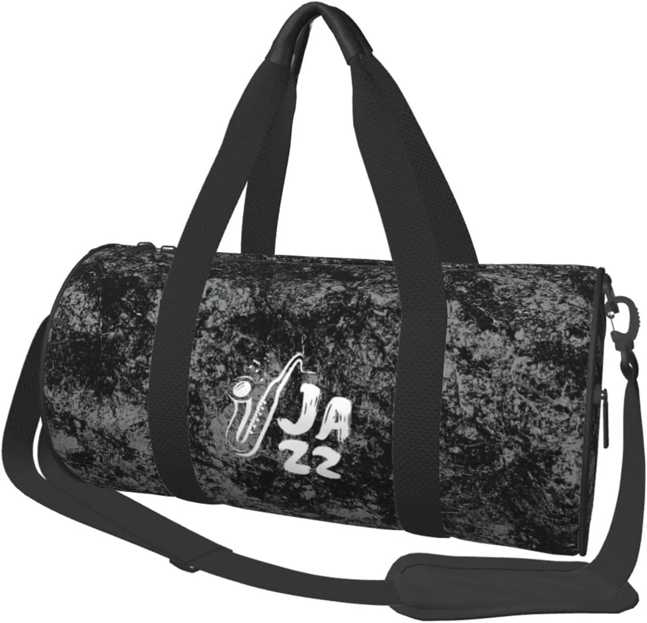 Jazz Saxophone Music Convertible Garment Bag with Shoulder Strap, Carry on Garment Duffel Bag for Men Women - Rolling Foldable for Travel Luggage Bags (Black)